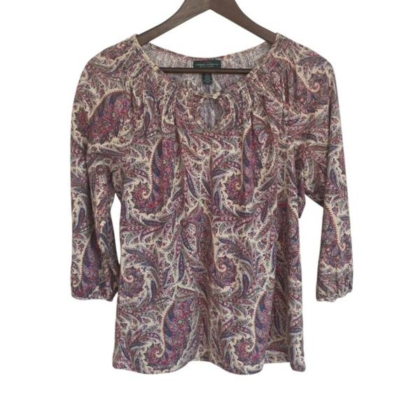 Ralph Lauren Multi-Colored Fall Paisley Blouse - Medium Petite - Picture 1 of 4